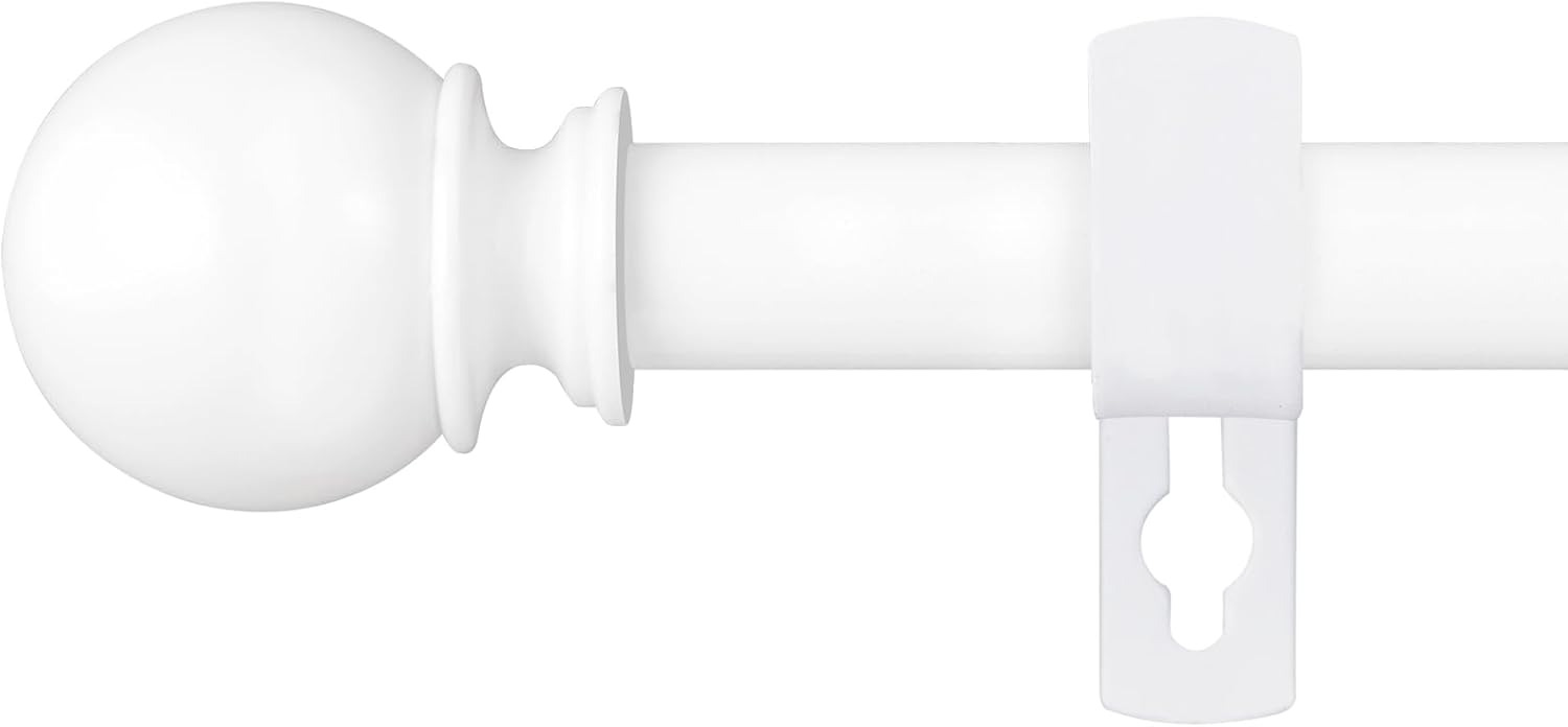 White Curtain Rods for Windows 28 to 48 Inch, 5/8"...