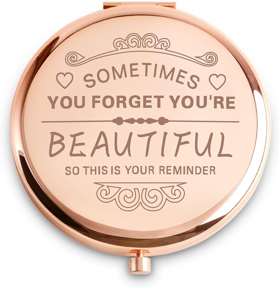 Personalized Engraved Compact Mirrors, Unique Basket Stuffers for Her Mom Friend...