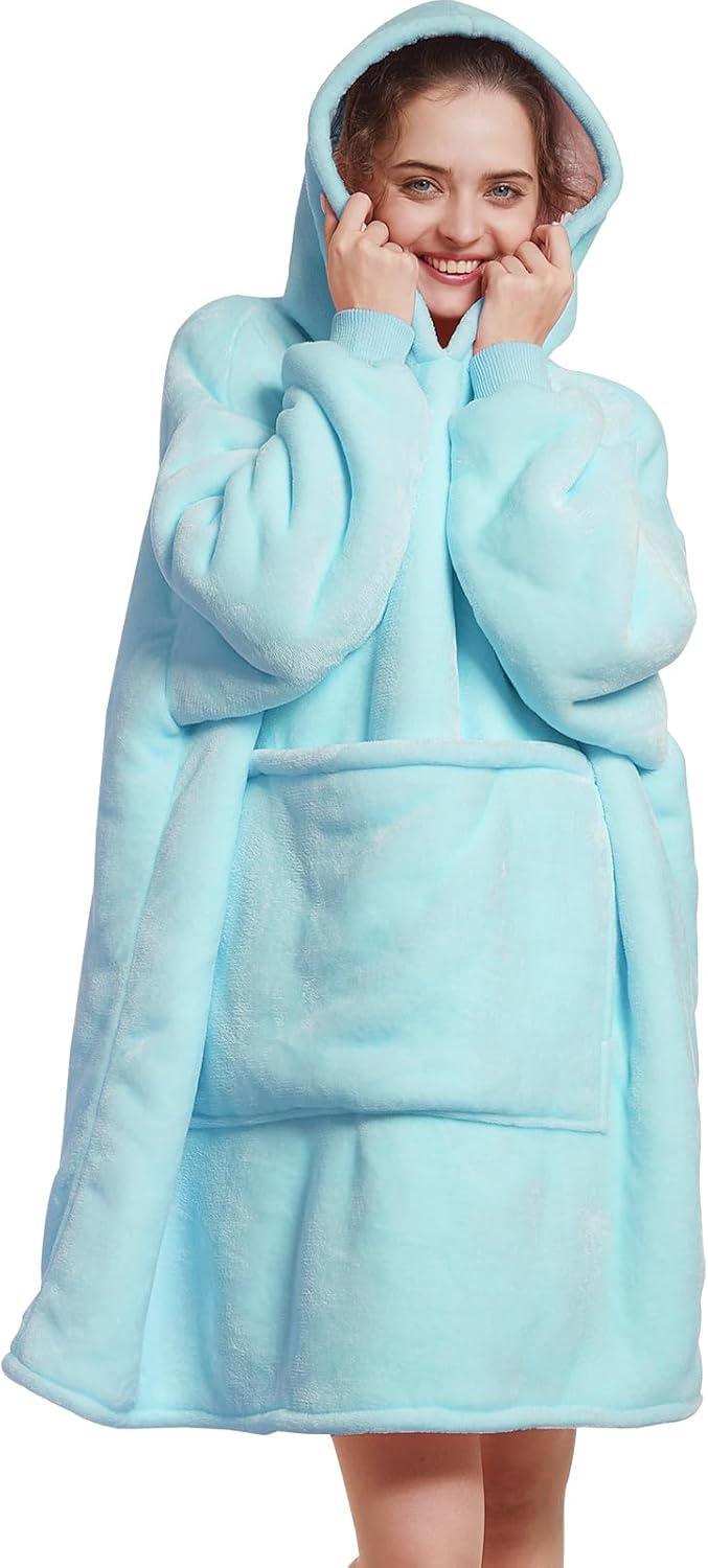 Aemilas Wearable Blanket Hoodie - Warm Sherpa Blanket Sweatshirt as Gifts for Ad...