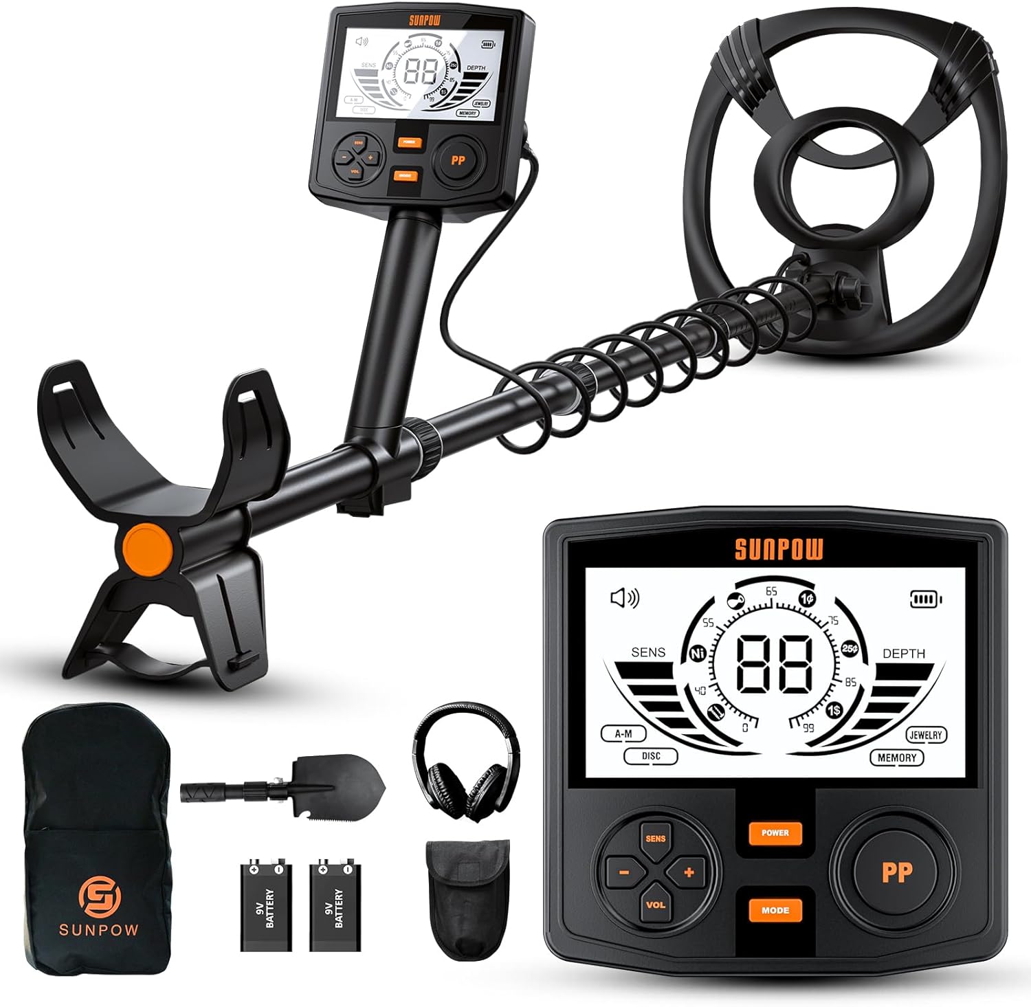 SUNPOW Metal Detector for Adults Professional, High-Tech with DSP Chip and Struc...