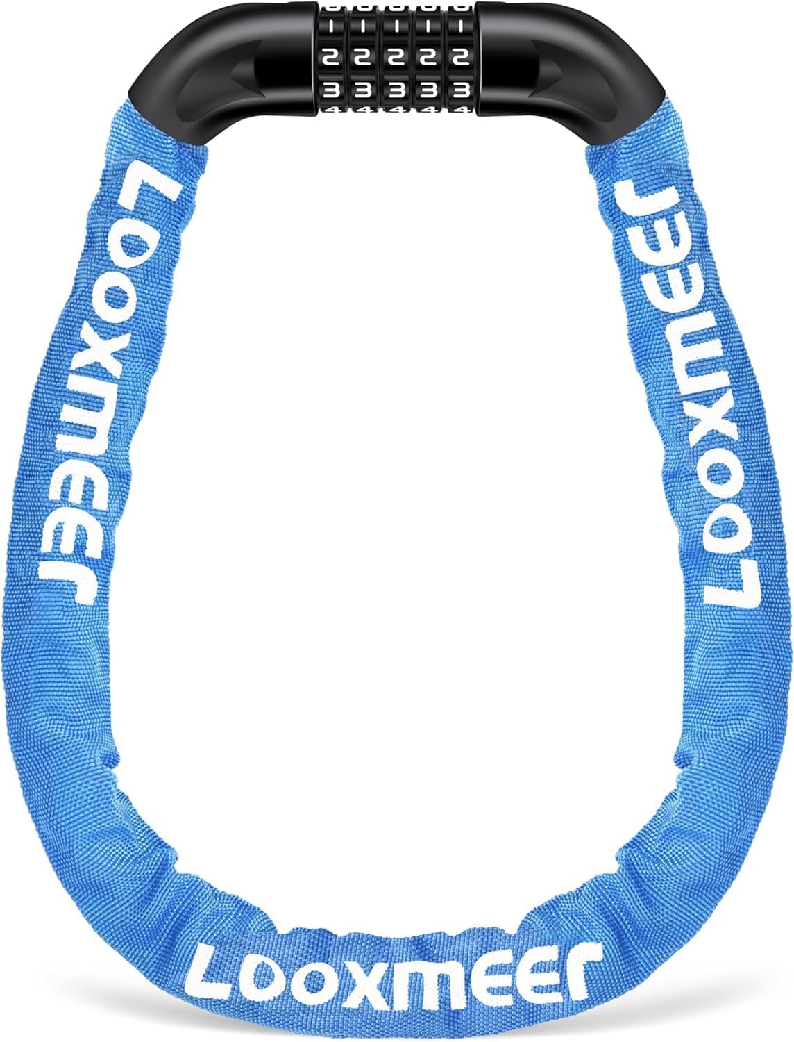 Looxmeer Bike Lock Heavy Duty (12 Colors), 90cm 5-Digit Combination Bicycle Chai...