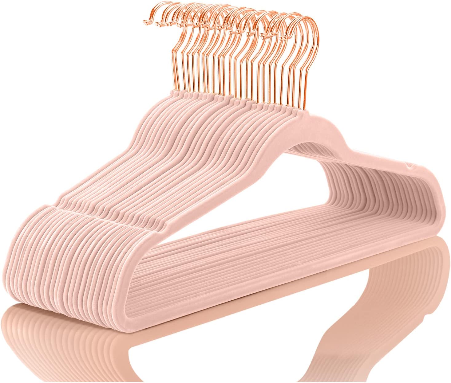 MIZGI Premium Velvet Hangers (30 Pack) Heavy Duty - Non Slip Felt Hangers - Blus...