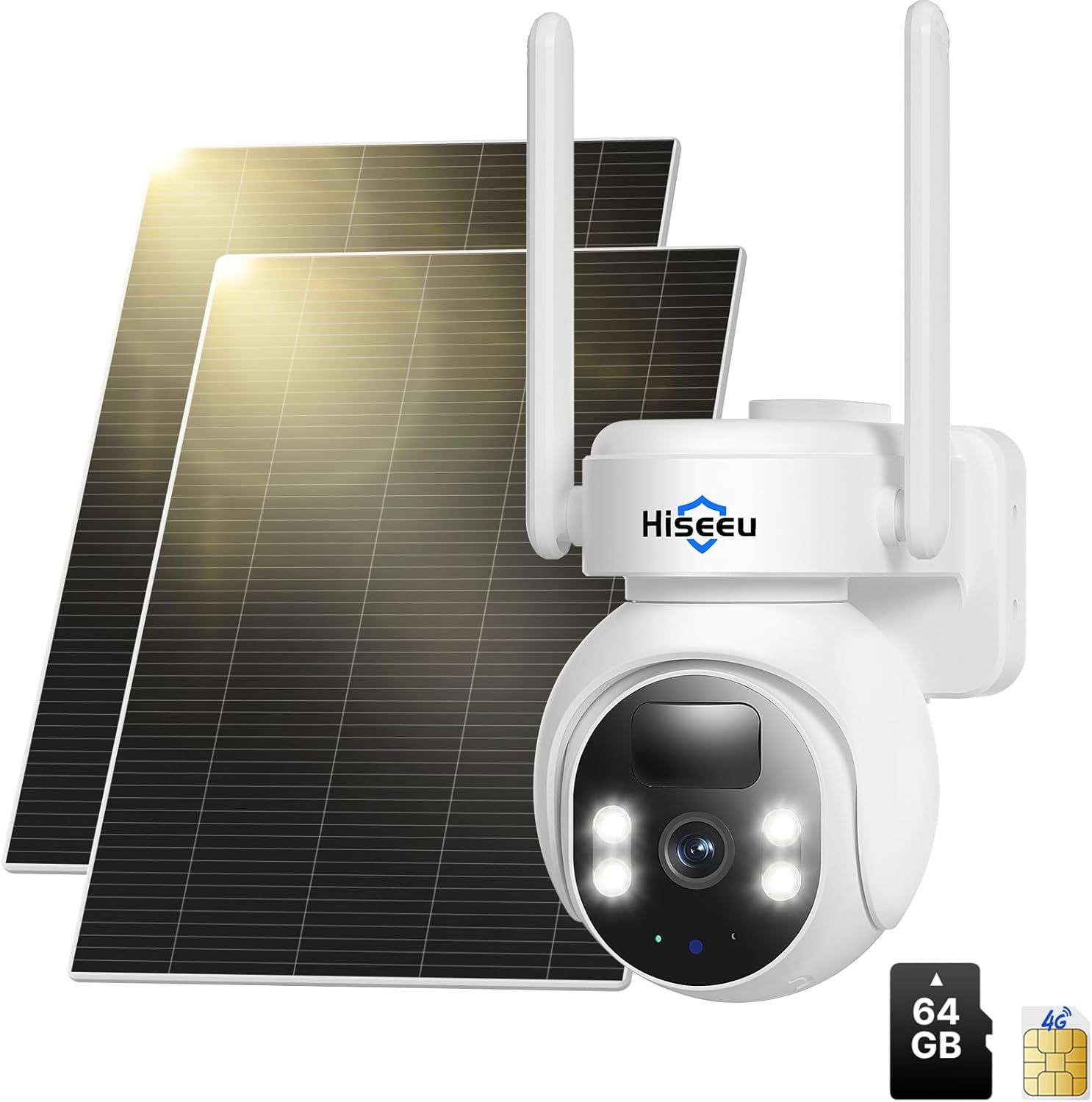 Hiseeu 24/7 Recording 4G Cellular Security Cameras Wireless Outdoor, No WiFi Nee...