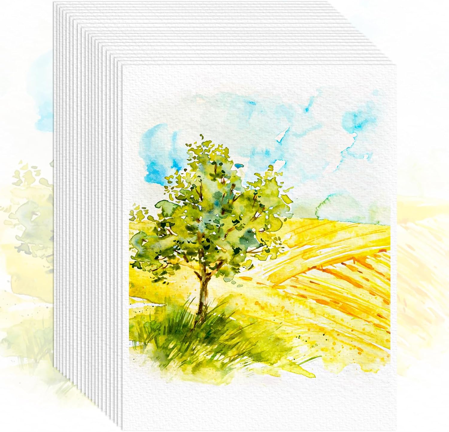 64 Sheets Watercolor Paper, 5"x7" Water Color Paper, 140lb/300gsm Artist Sketch...