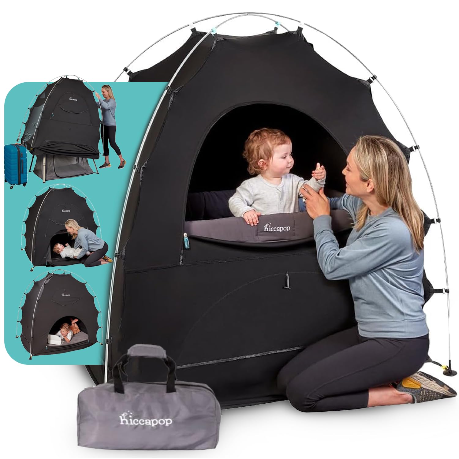 hiccapop Blackout Tent for Pack and Play, Patented Portable Crib Tent, Blackout...