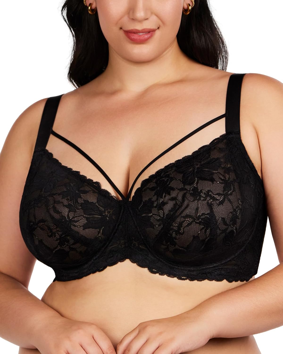 HSIA Minimizer Bras for Women Full Coverage, Unlined Lace Sexy Plus Size Underwi...