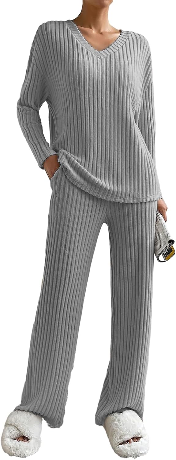 SotRong Ribbed Lounge Wear Sets for Women Uk 2 Pieces Co Ord Sets Tracksuit Full...