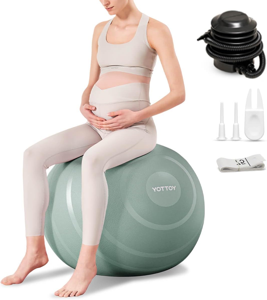 YOTTOY Anti-Burst Exercise Ball for Working Out, Yoga Ball for Pregnancy,Extra T...