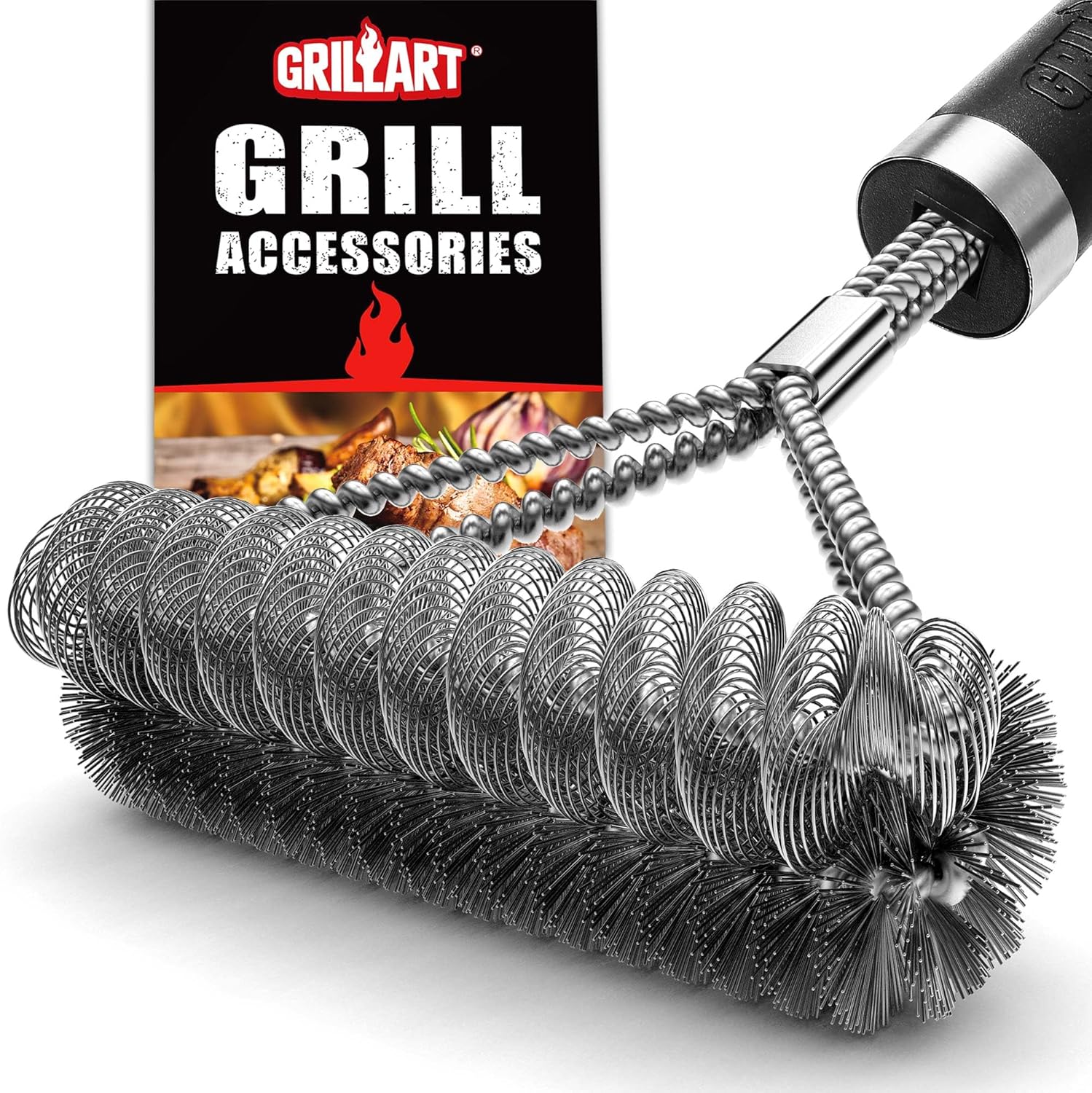 GRILLART Grill Brush [Helix + Wire] Combined BBQ B...