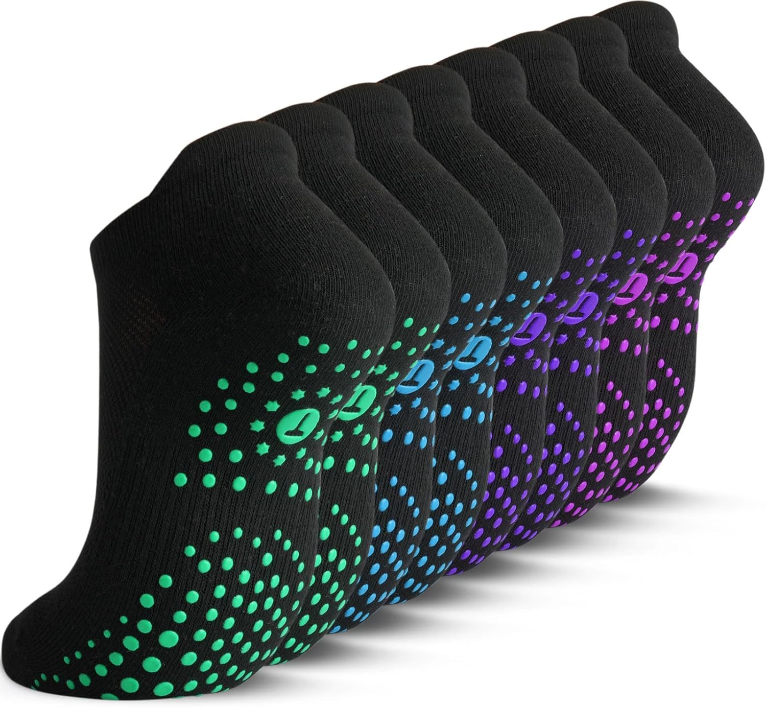 Pilates Socks for Women, Cushioned Ankle Grippy Non Slip Socks for Yoga, Hospita...