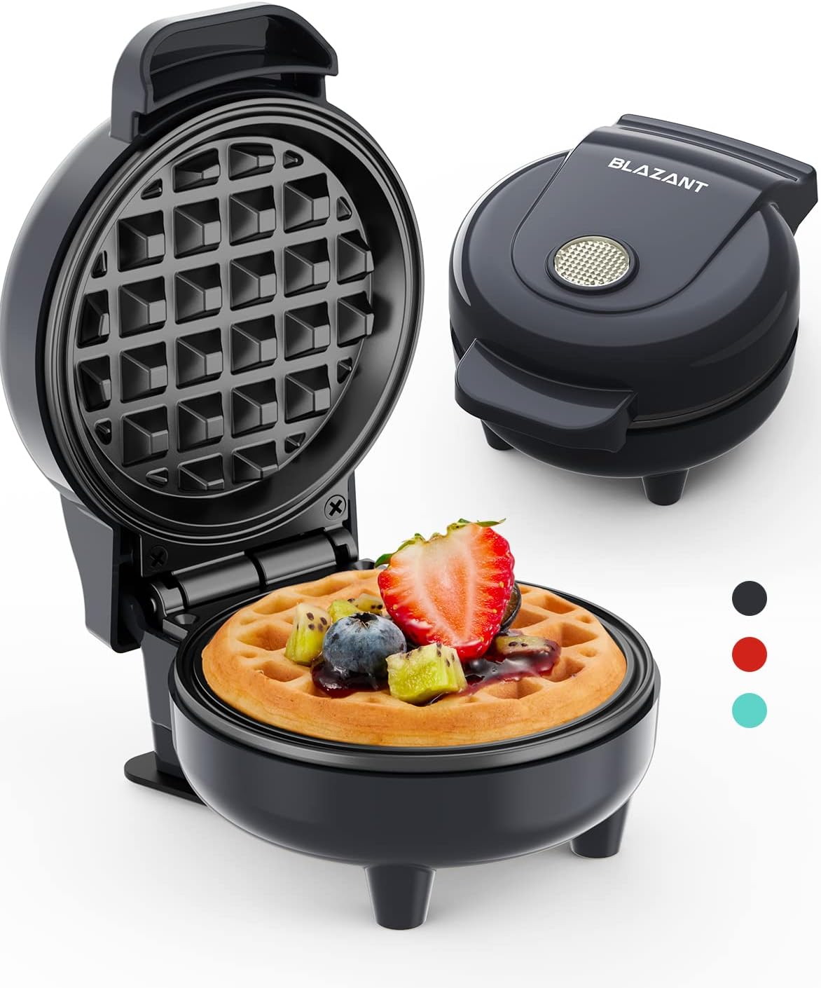 Waffle Maker Mini Small Compact Design, Breakfast Waffle Iron Machine Nonstick C...