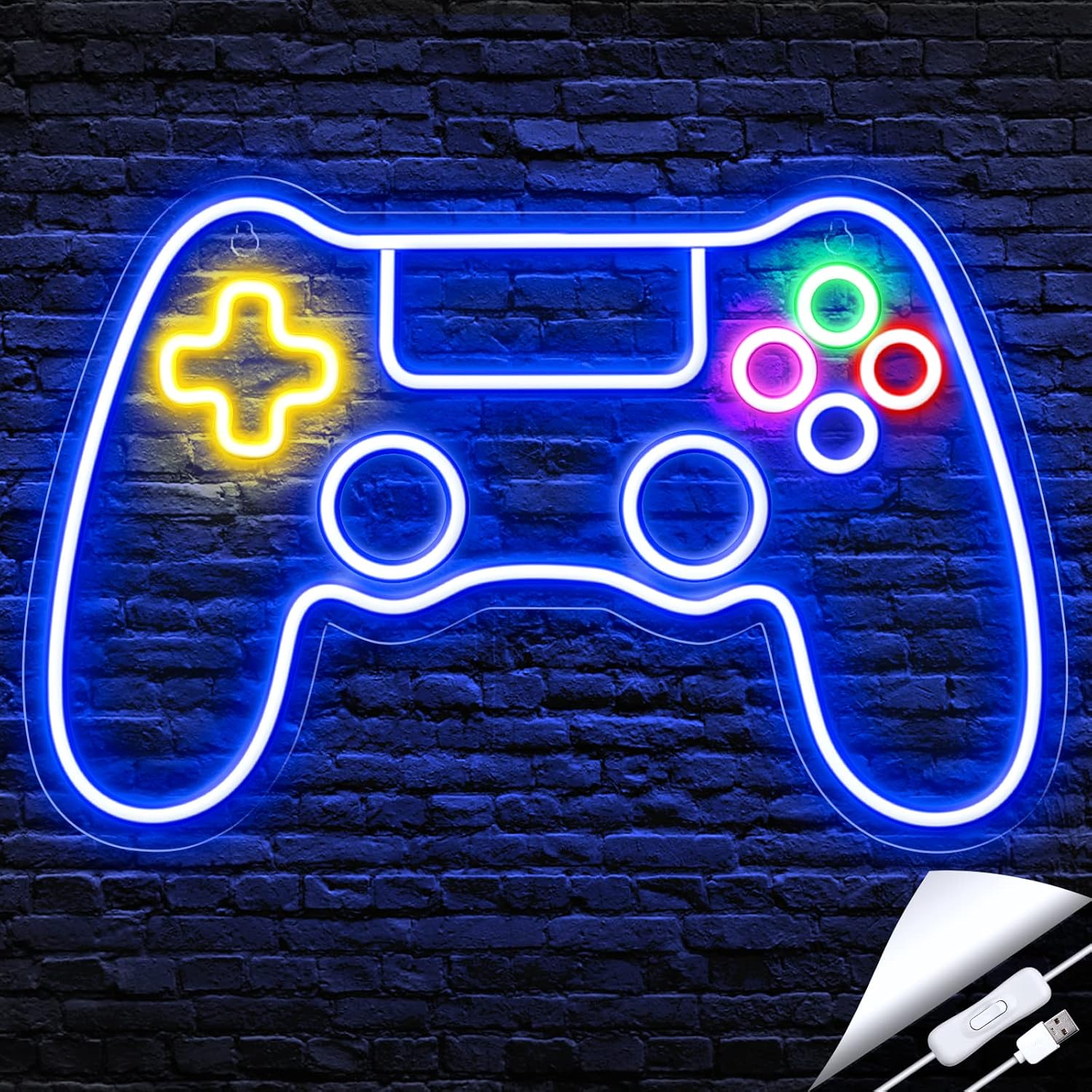Kavaas Gamer Neon Sign, Game Controller Neon Sign for Gamer Room Decor - Gaming...