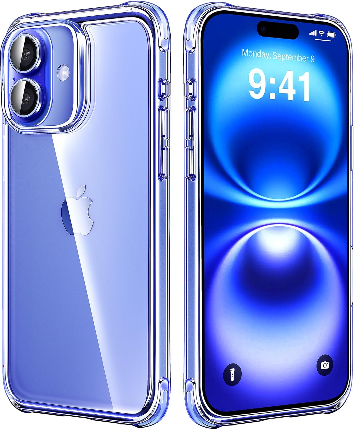 Mkeke for iPhone 16 Case Clear, [Not Yellowing] [16FT Military-Grade Drop Protec...