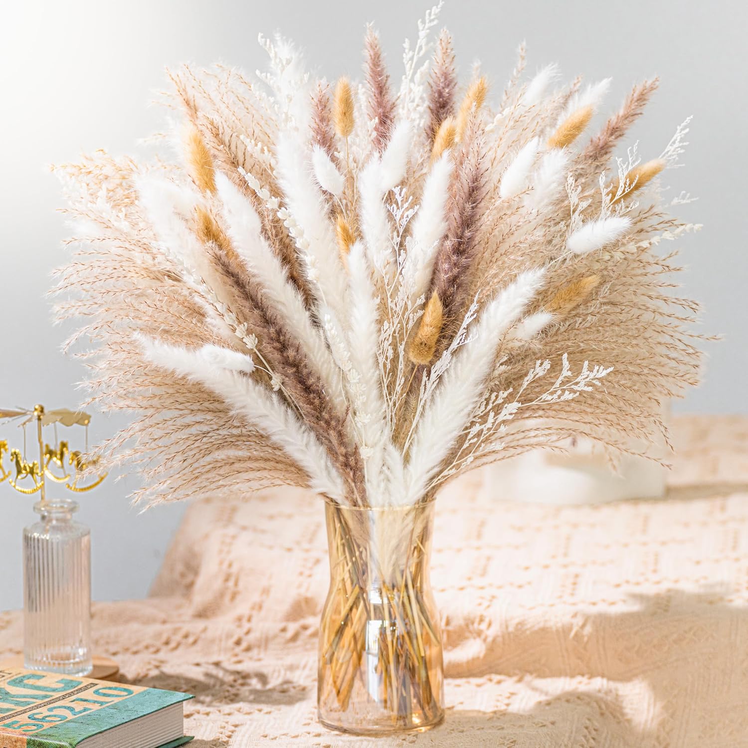 Natural Pampas Grass 8kind Grass Mix Bouquet | Dri...