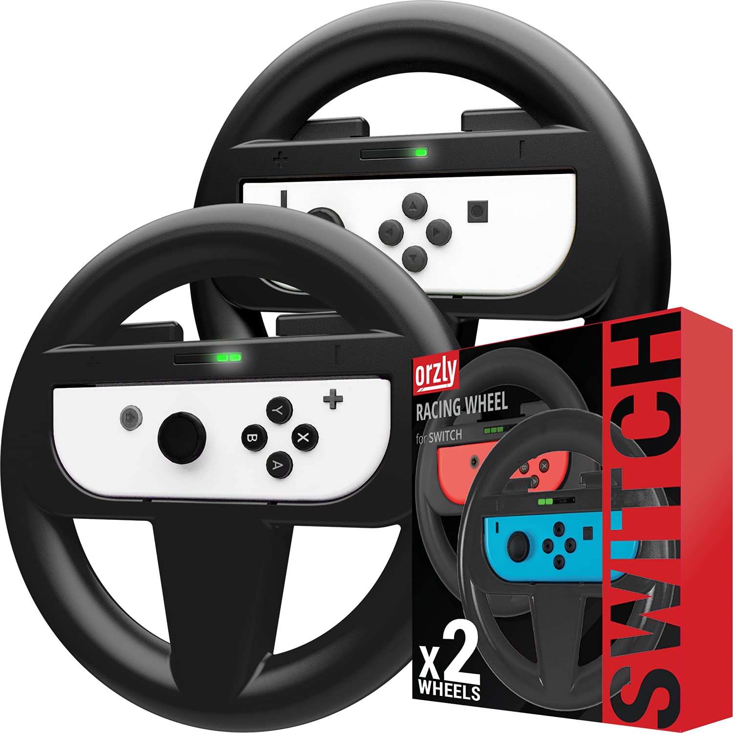 Orzly Steering Wheels for Nintendo Switch & OLED Console JoyCons, Racing Wheels...