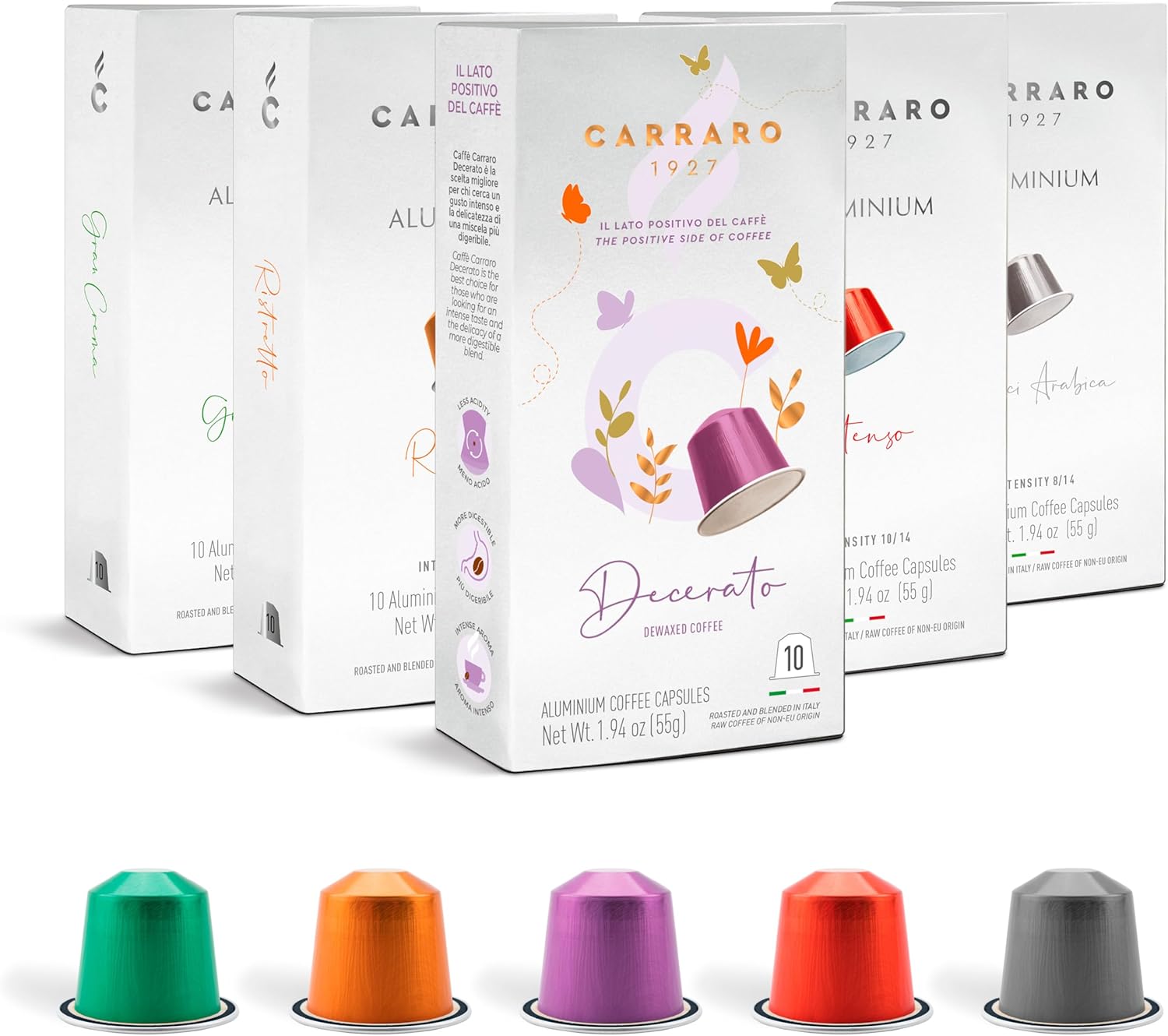 Carraro Variety Pack - x50 Aluminium Coffee Pods Compatible with Nespresso Origi...