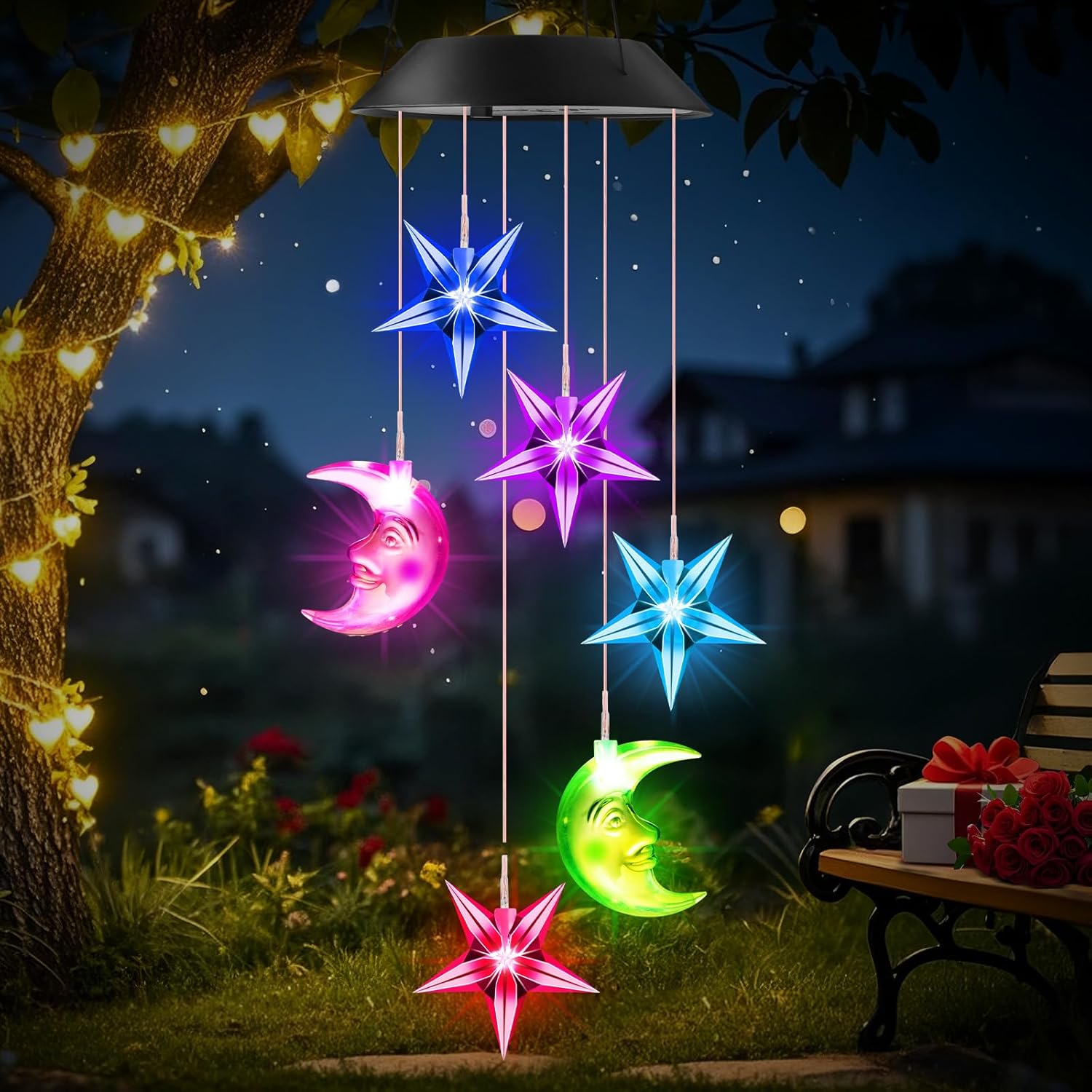 Birthday Gifts for Women, Gifts for Mum, Winzwon Solar Star Moon Wind Chimes Gif...