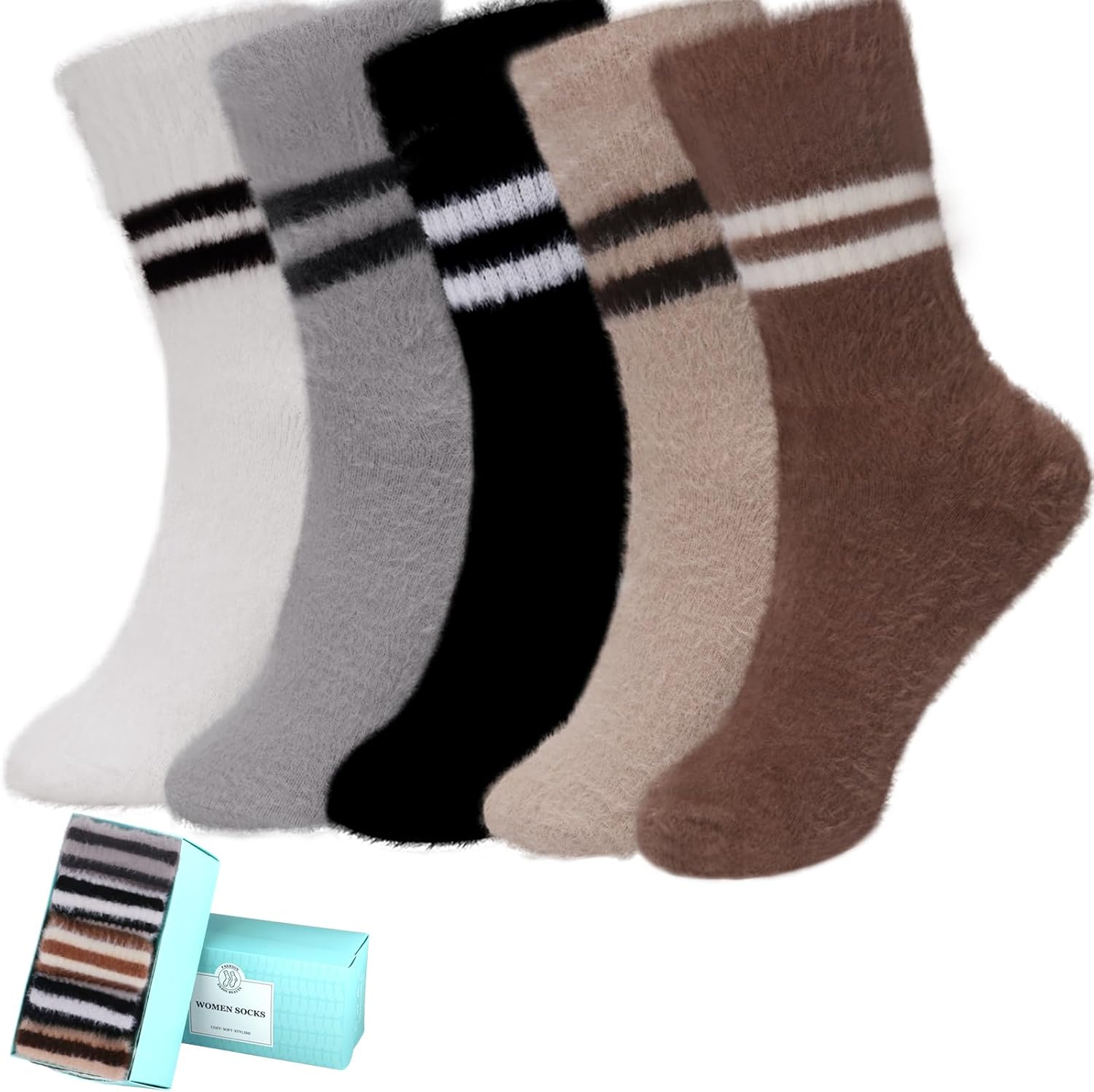 SISOSOCK Fuzzy Socks for Women Cozy Soft Warm Socks Casual Home Sleep Comfy Sock...