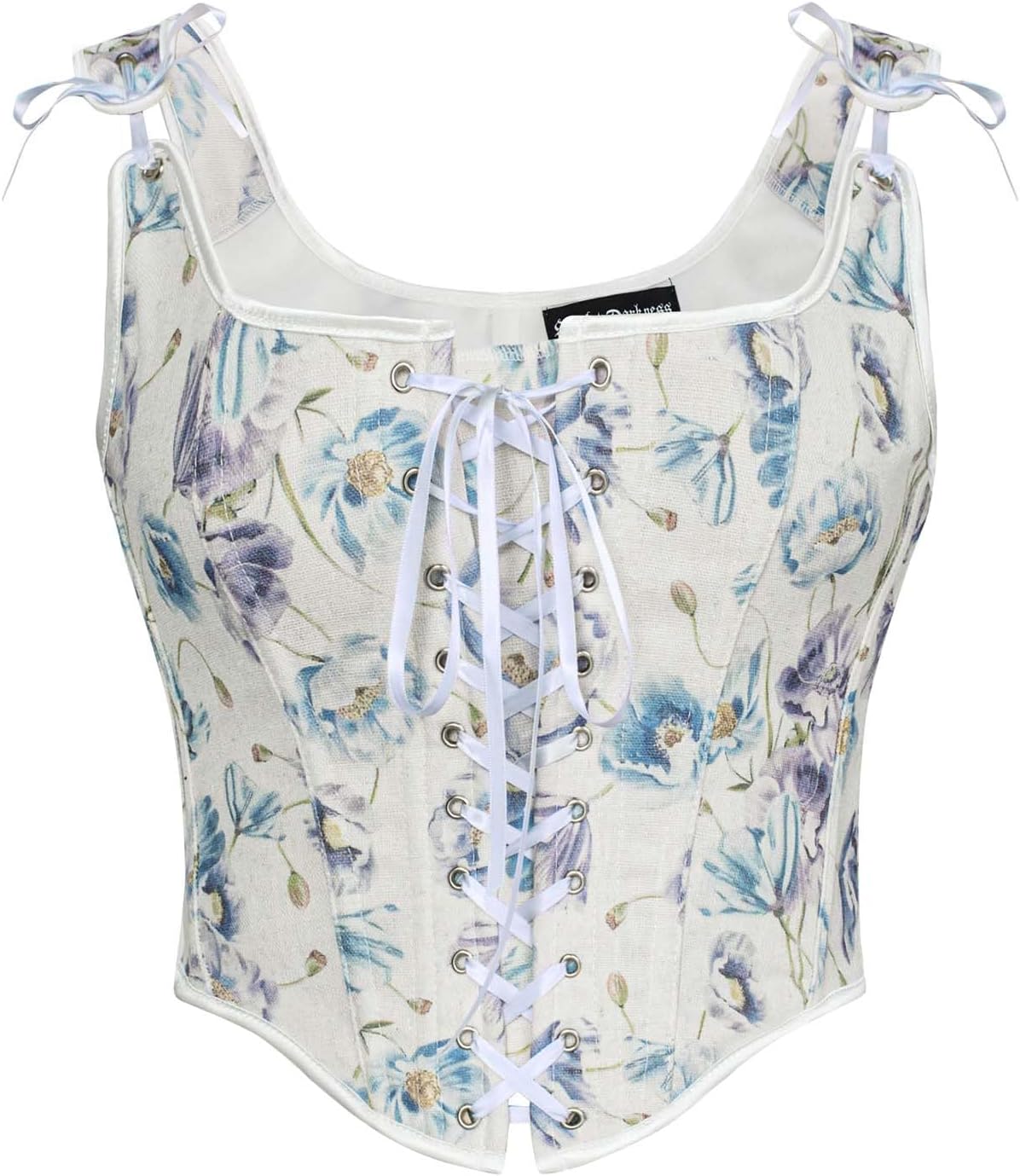 Scarlet Darkness Corset Tops for Women Renaissance Lace Up Floral Overbust Boned...