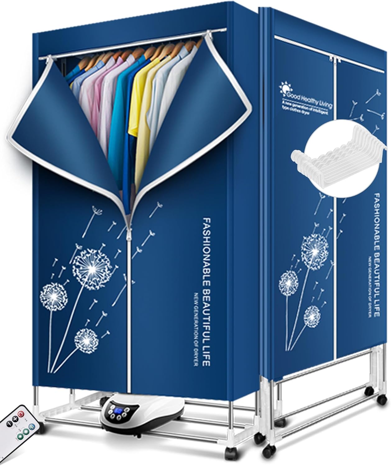 Heated Clothes Airer, 1500W-1.7 Meters Heated Clothes Airer (Anion) with Remote...