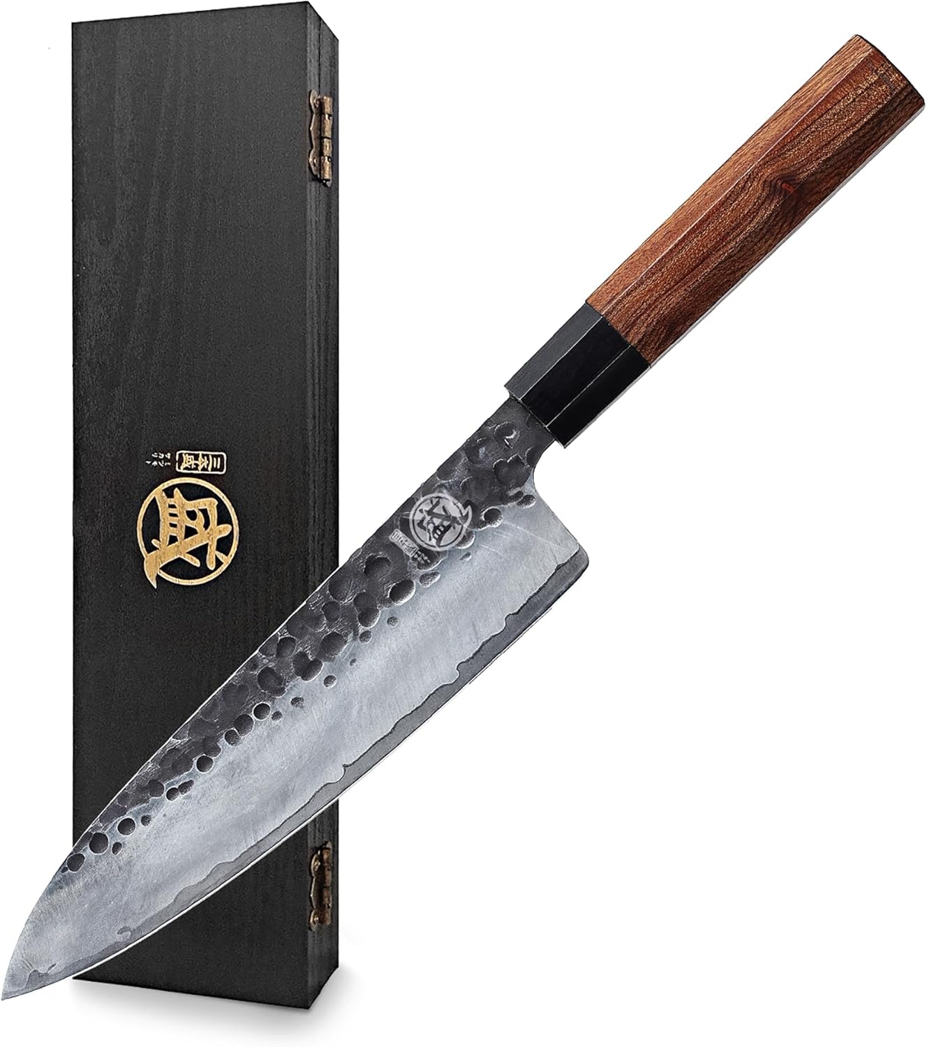 MITSUMOTO SAKARI 8 inch Japanese Gyuto Chef Knife, Professional Hand Forged Kitc...
