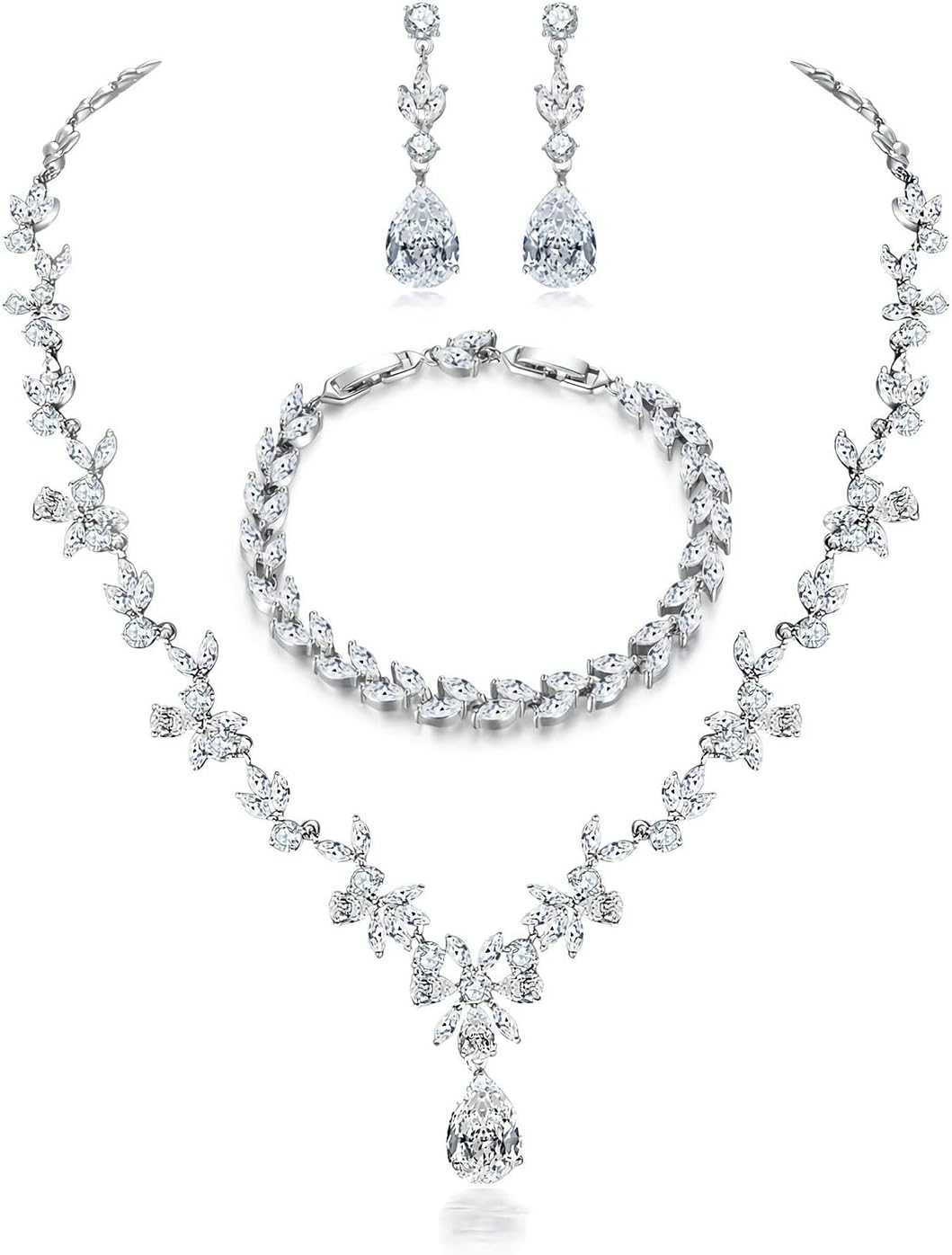 Hadskiss Jewelry Set for Women, Necklace Dangle Earrings Bracelet Set, Jewelry S...