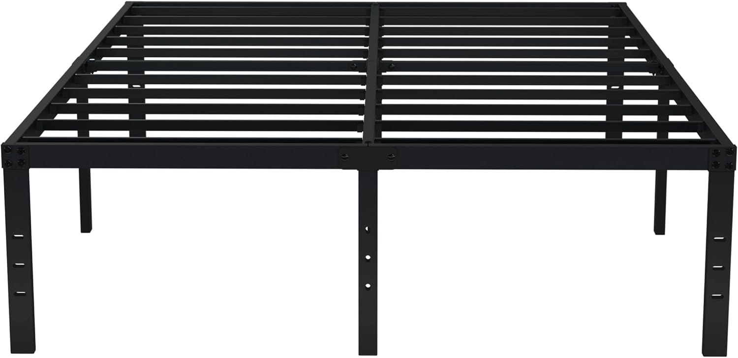 EMODA Queen Bed Frame No Box Spring Needed 18 Inch Heavy Duty Metal Tall Platfor...