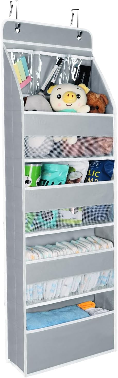 Univivi Door Hanging Organizer Nursery Closet Cabinet Baby Storage with 4 Large...