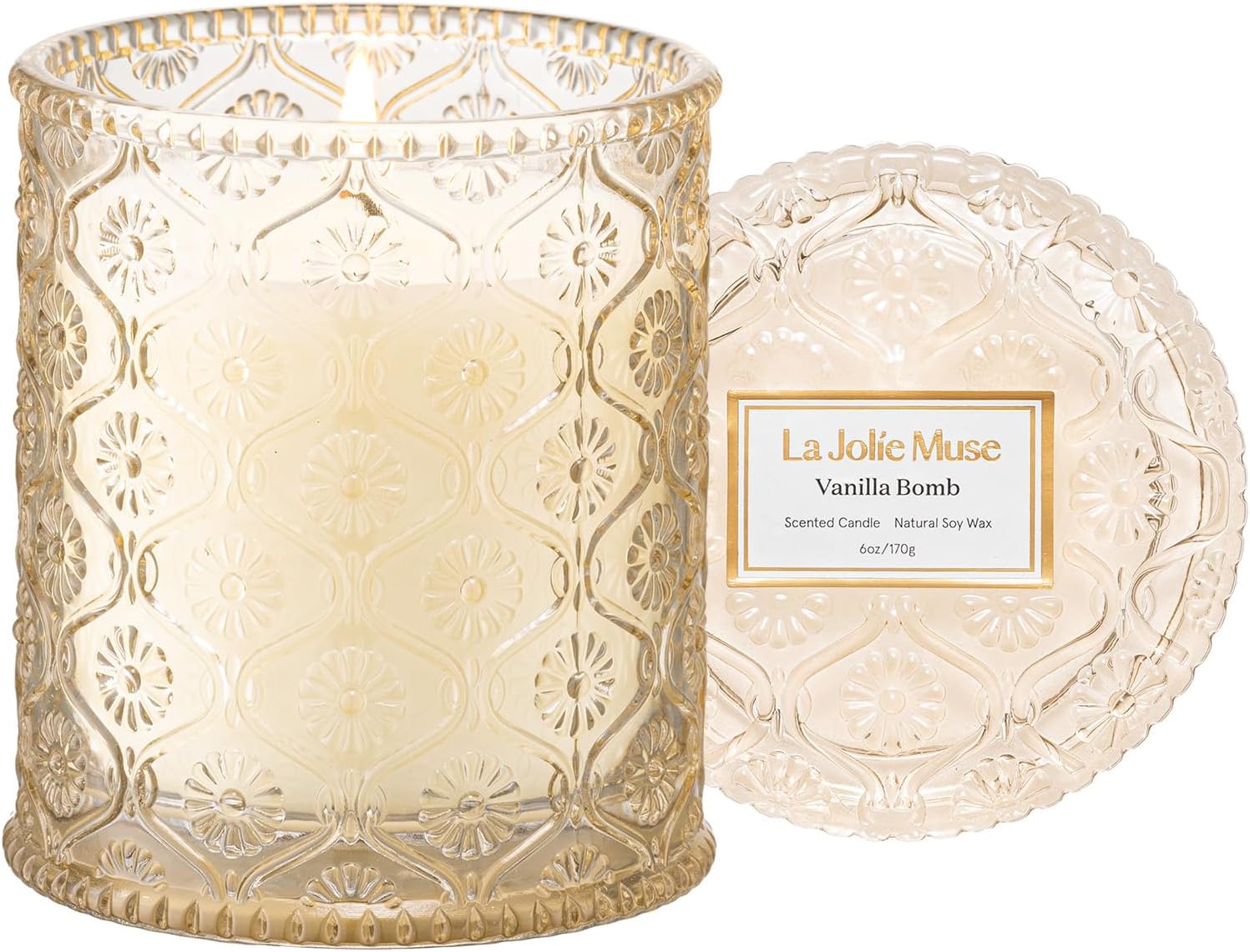 LA JOLIE MUSE Vanilla Bomb Candle, Vanilla Scented Candles Gifts for Women, Natu...