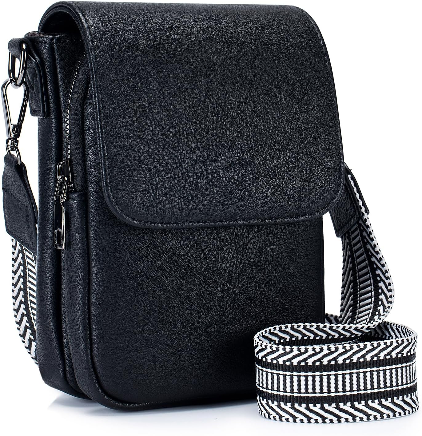 POIUGOYA Small Crossbody Bags for Women Trendy,Leather Triple Compartment Cell P...