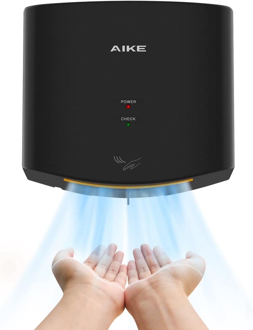 AIKE Air Wiper Compact Hand Dryer 110V 1400W Black (with 2 Pin Plug) Model AK263...