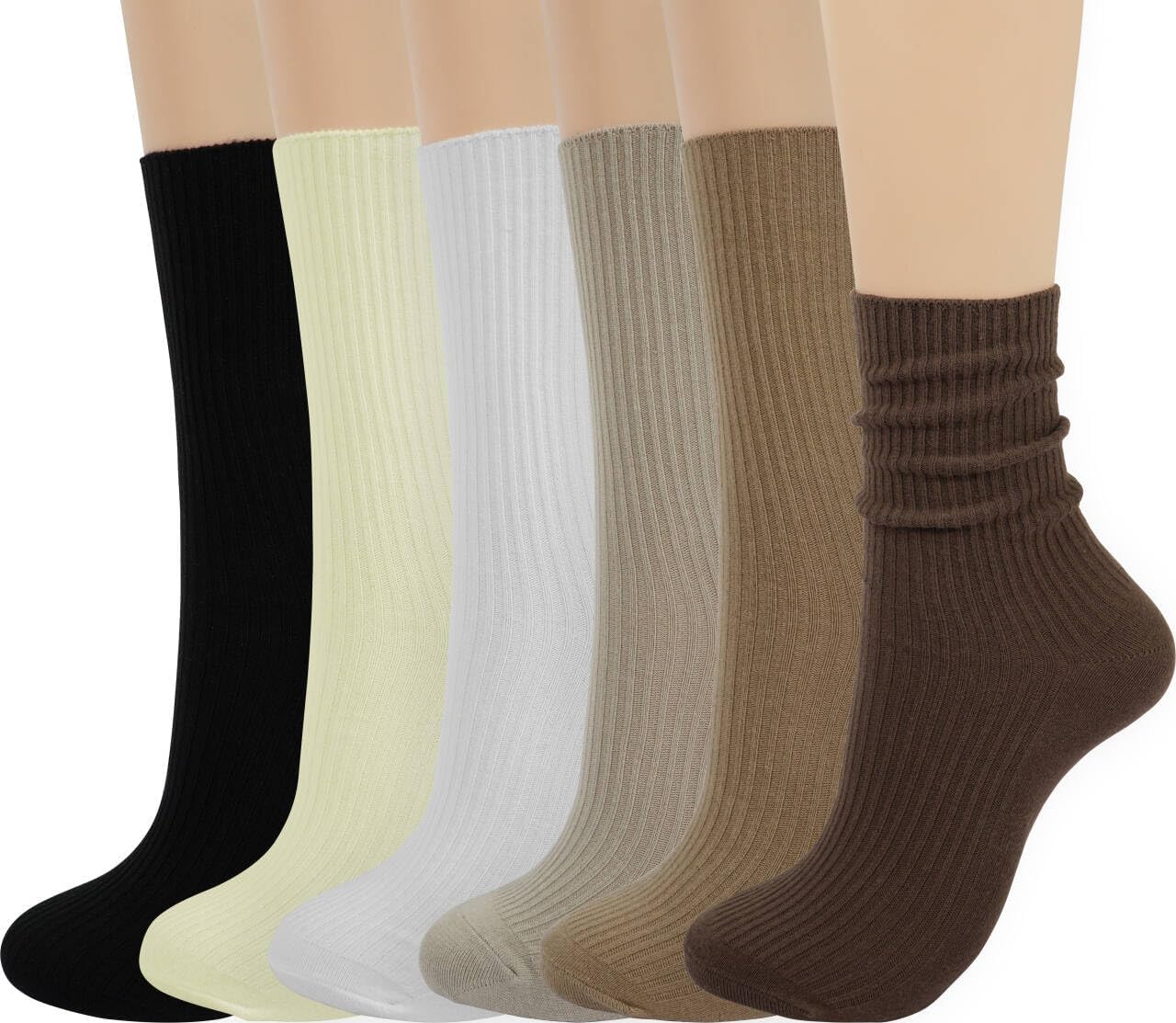 BomKinta Calf Socks for Women - Thin Solid Cotton Crew Socks - Casual Cute Above...