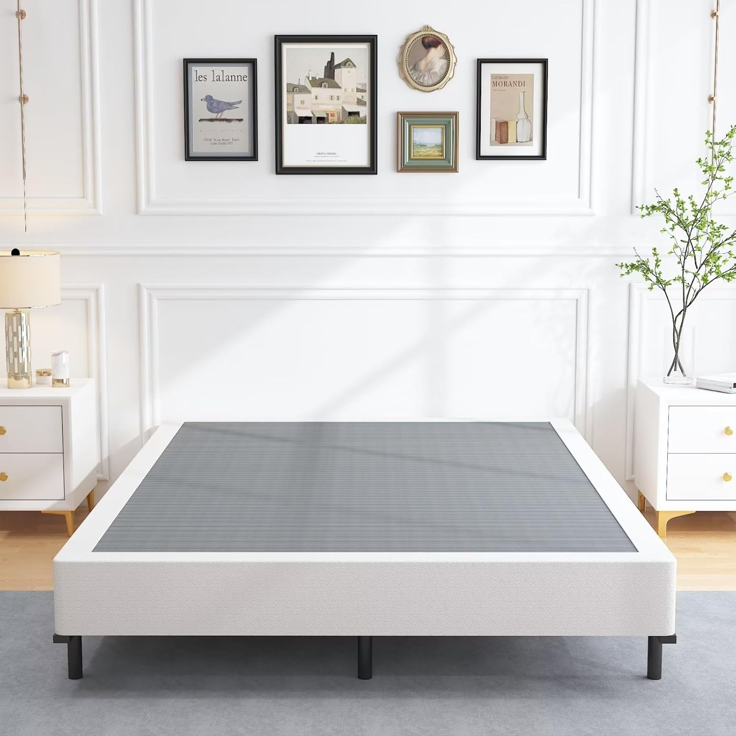 ALDRICH Box Springs King Size 9 Inch, Heavy Duty Metal Frame Mattress Foundation...