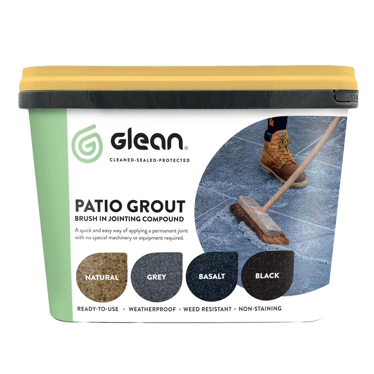 GLEAN Patio Grout | NATURAL | 15kg - 20m² Coverage | Jointing Compound | Brush I...