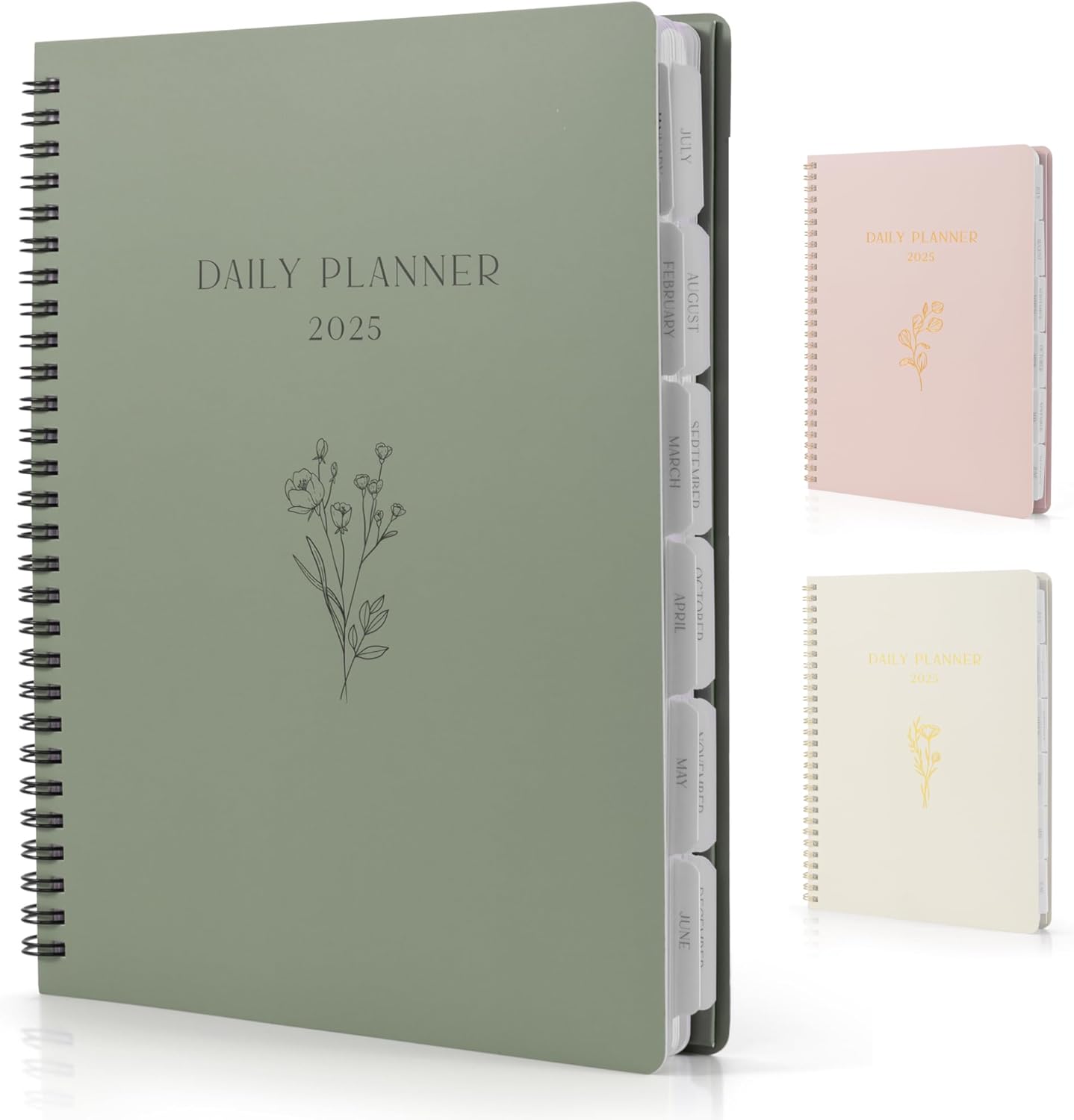 Beautiful 2025 Daily Planner - 7" x 10" Daily Planner for Women or Men with Week...