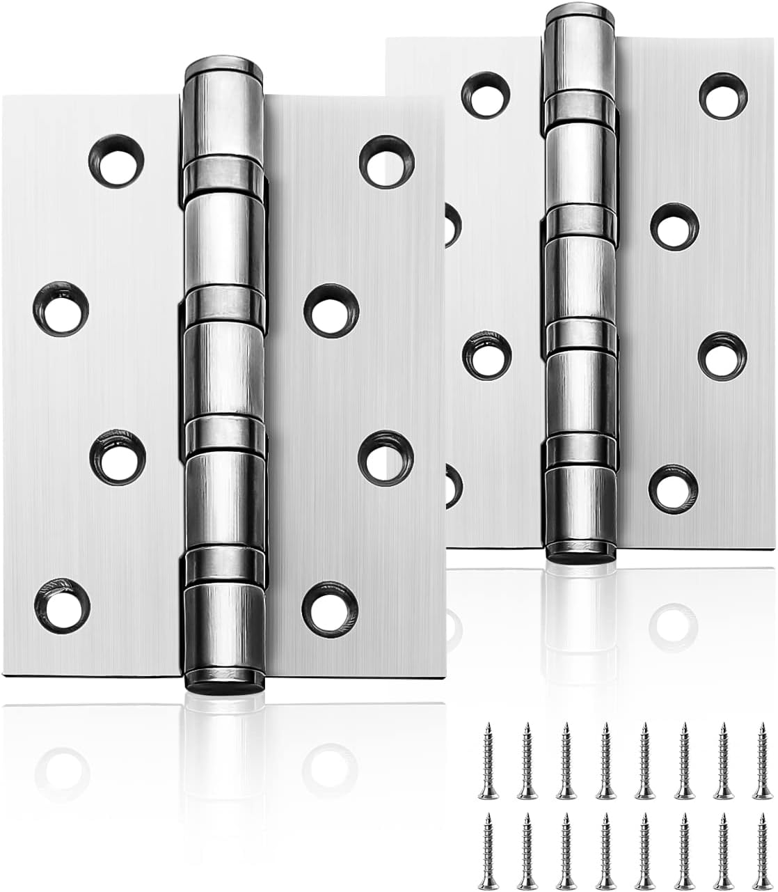 AOLISHENG Door Hinges 4 inch 100mm Heavy Duty Ball Bearing Stainless Steel Chrom...