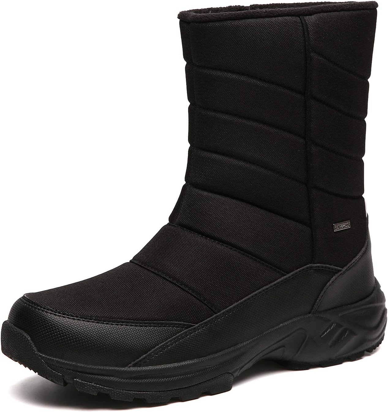 SILENTCARE Mens Winter Mid-Calf Snow Boot Fur Warm Waterproof Slip On Outdoor At...