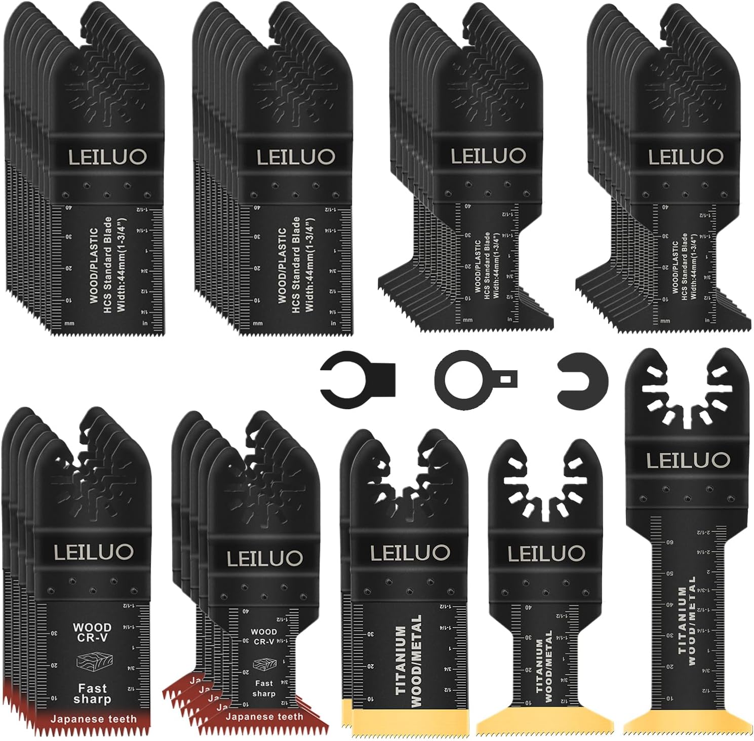 LEILUO 50 Pcs Multitool Accessories Kits for Wood Nails Drywall Cutting Universa...