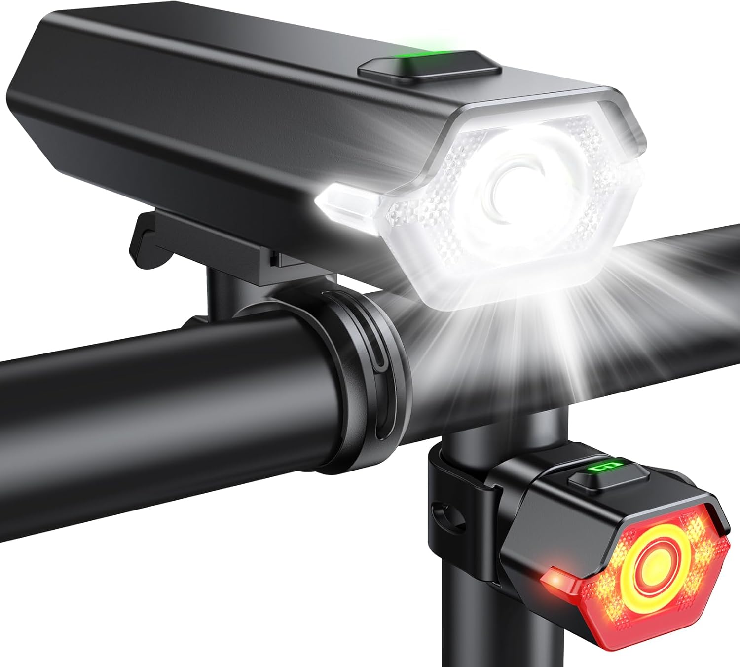 Glangeh Upgraded Bike Lights Super Bright, 4+6 Modes Rechargeable Bike Light Fro...