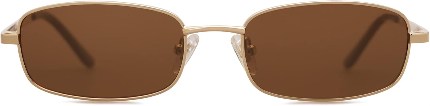 SOJOS Small Y2k Narrow Rectangle Sunglasses Womens Mens Retro 80s 90s Skinny Sun...