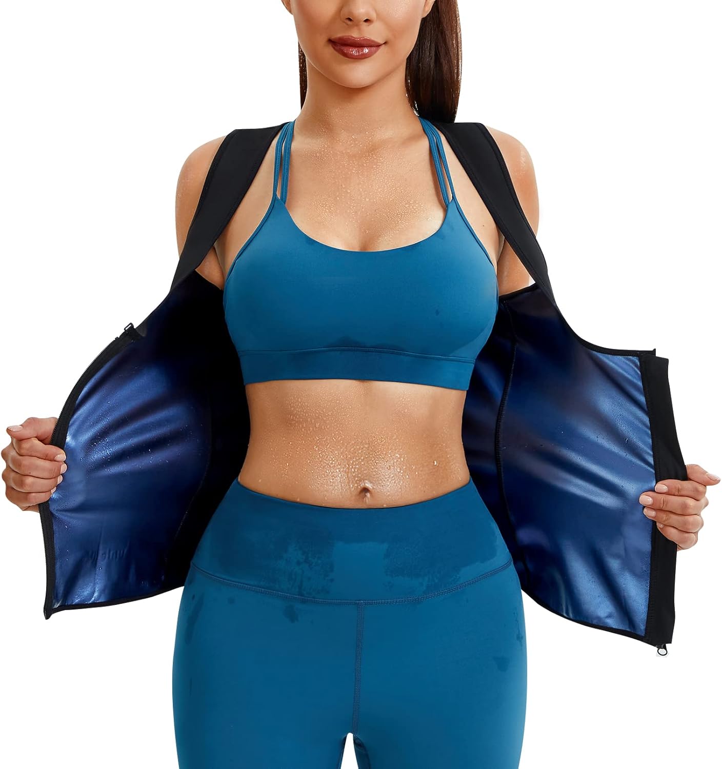Junlan Sauna Suit for Women Waist Trainer Vest for Women Sweat Tank Top Shaper f...