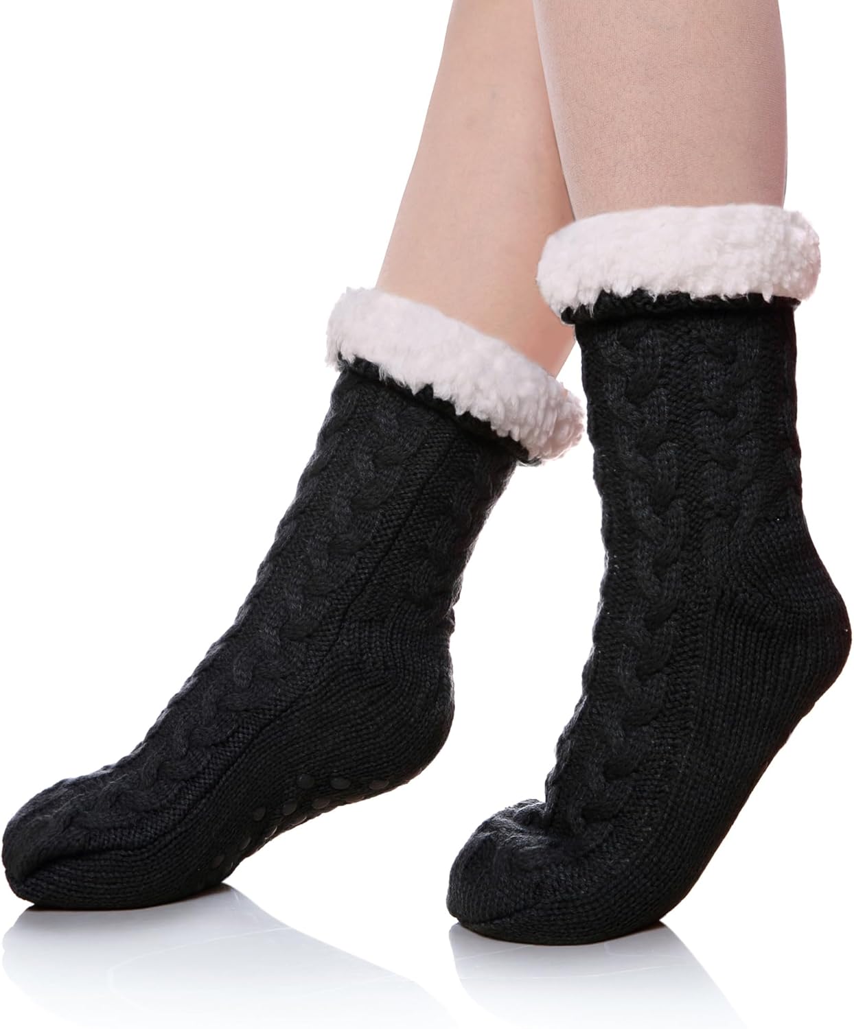 SDBING Women's Winter Super Soft Warm Cozy Fleece Lined Fuzzy Slipper Socks with...