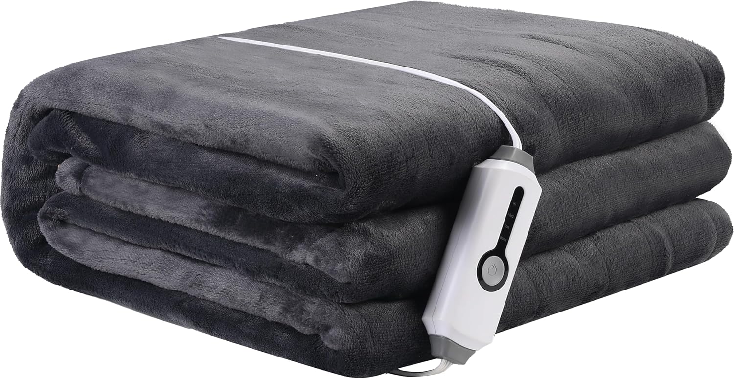 Electric Heated Blanket 72" x 84" Full Size Breathable Warm Flannel Heated Blank...