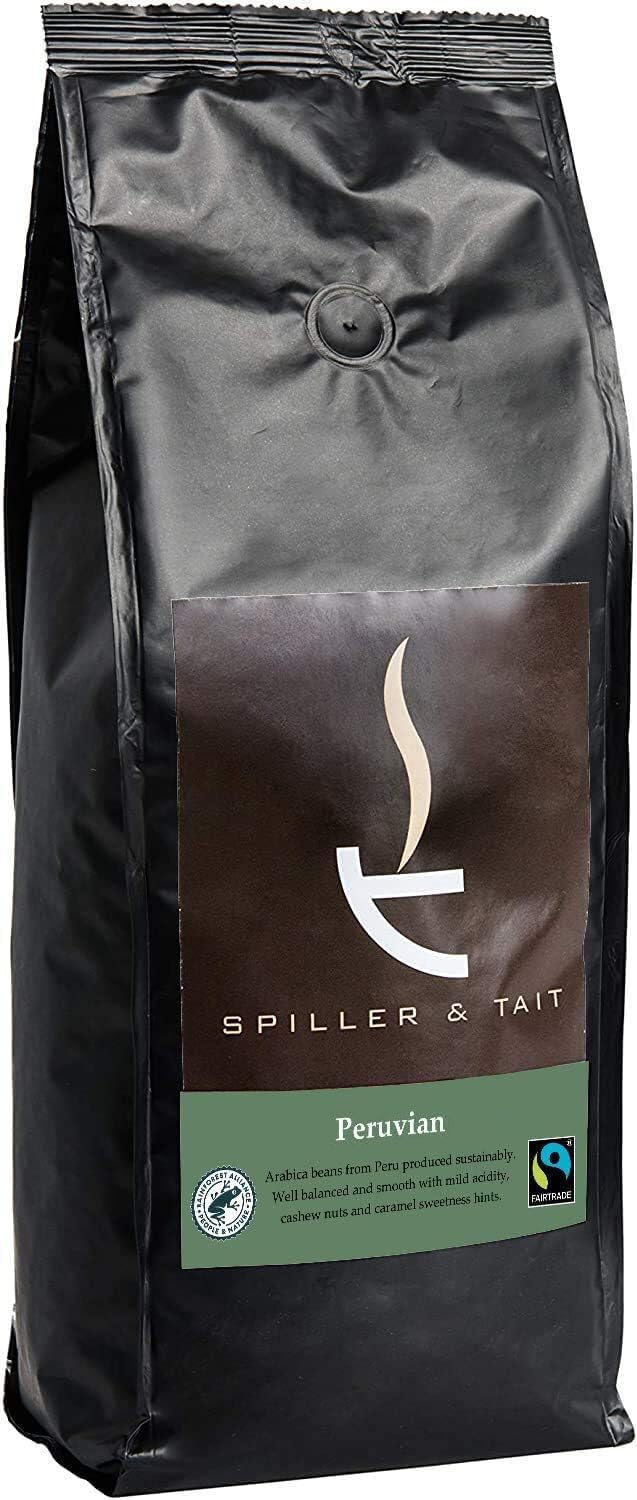 Spiller & Tait Peruvian Arabica Coffee Beans 1kg - Freshly Roasted in the UK for...