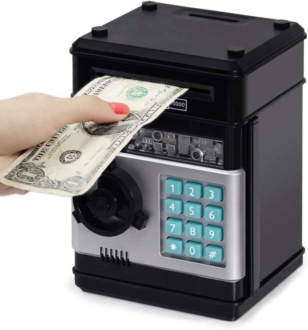 Refasy Piggy Bank Cash Coin Can ATM Bank Electronic Coin Money Bank for Kids-Hot...