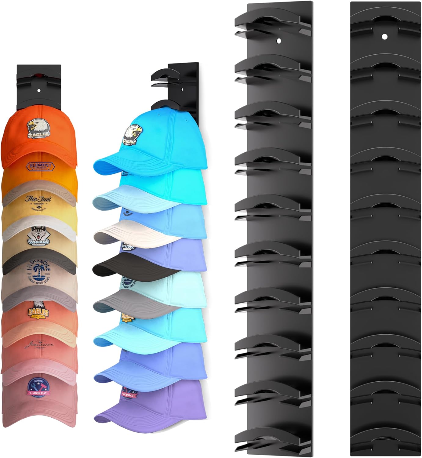 Hat Organizer for Baseball Caps 2Pack, Hat Rack for Wall with Strong Adhesive Ho...