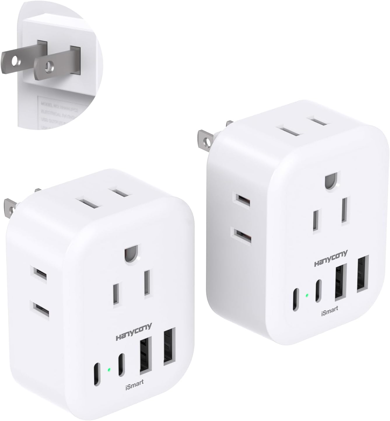 2 Pack US to Japan Travel Plug Adapter, Japan Power Adpter with 4 Outlets 4 USB...