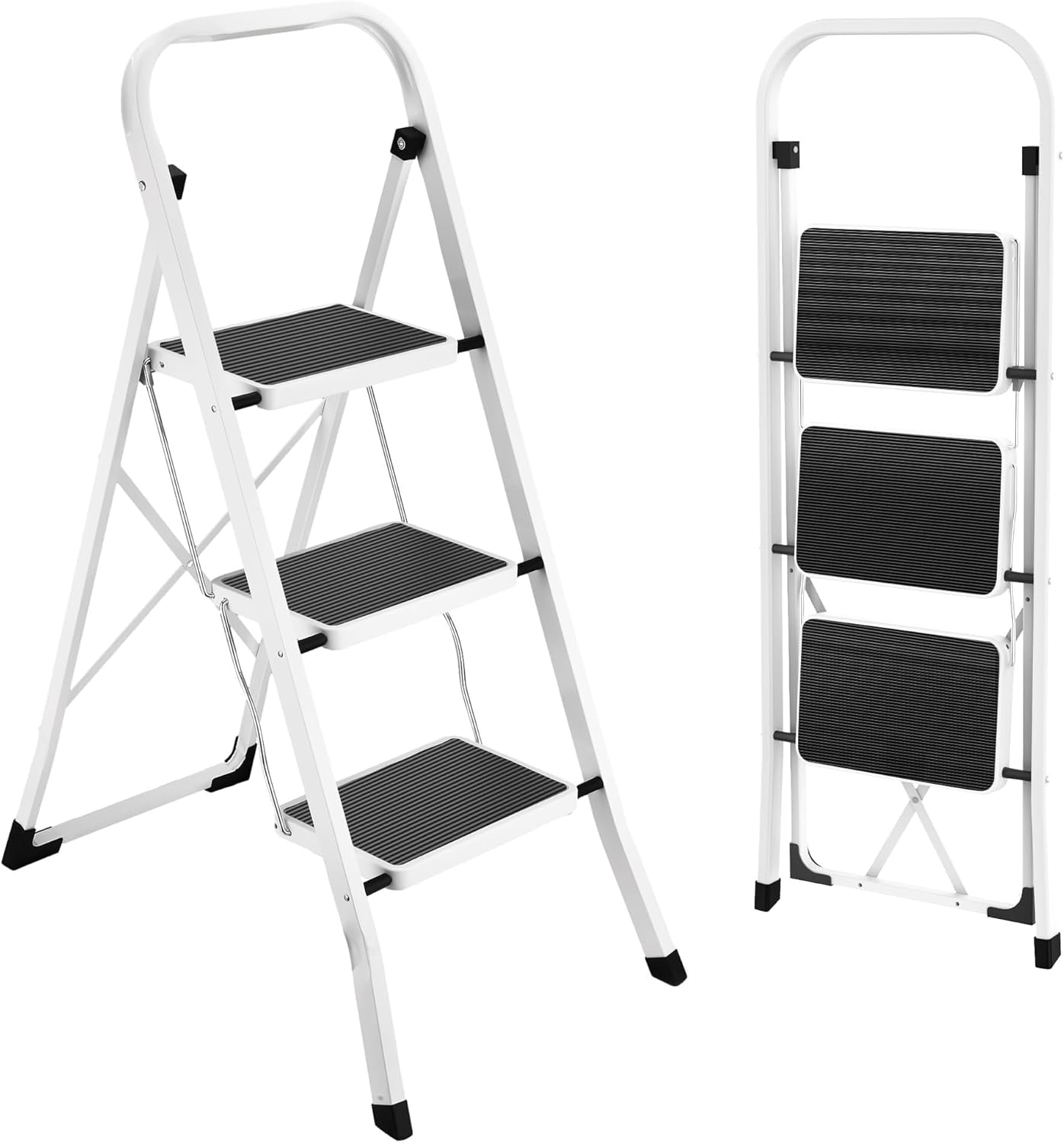 HBTower Step Ladder Folding Step Stool Step Ladder, Step Stool for Adults with A...