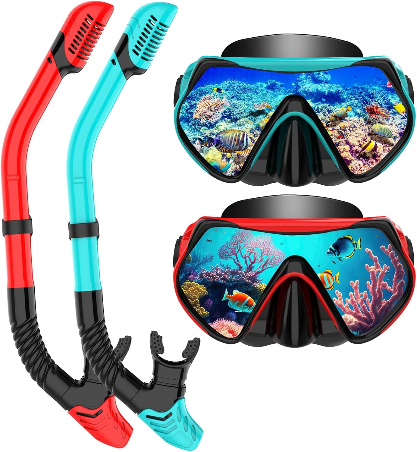 Snorkeling Gear for Adults, Dry-Top Snorkel Set Scuba Diving mask, 180°Panoramic...