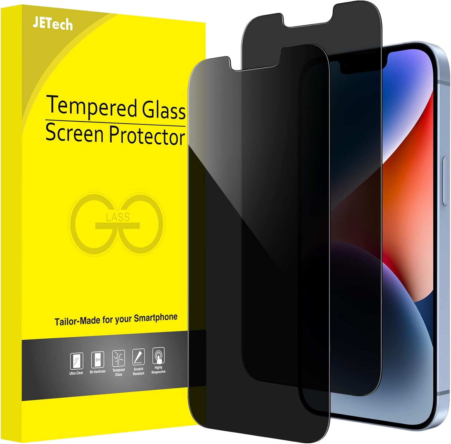 JETech Privacy Screen Protector for iPhone 14 Plus 6.7-Inch, Anti Spy Tempered G...